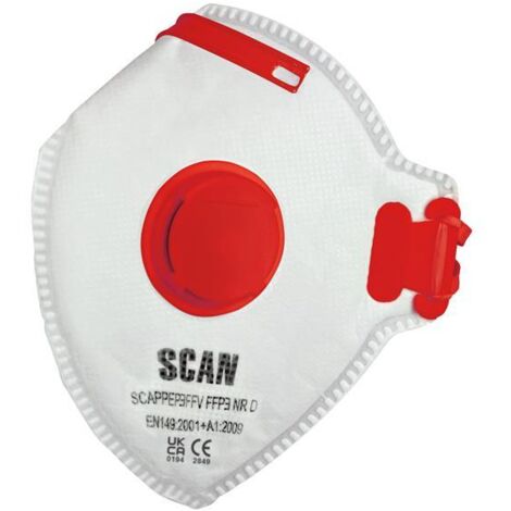 SCAN SCAPPEP3FFV Fold Flat Disposable Valved Disposable Mask FFP3 Protection X3