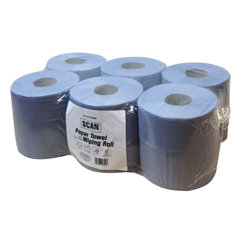 Scan - C2B157F Paper Towel Wiping Roll 2-Ply 176mm x 150m (Pack 6) SCASC150M6F