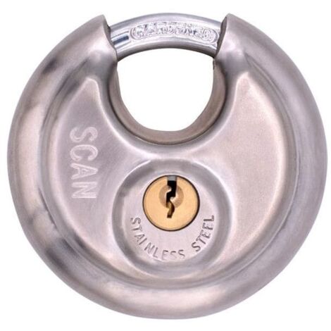 Scan Stainless Steel Disk Lock - 80mm, Weatherproof Padlock for Indoor and Outdoor Use