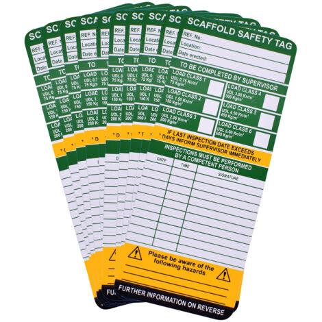 Scan TG0110 Scaffold Tag Inserts Pack Of 10 SCASCAFTAGI