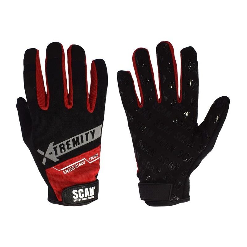 Scan - Grip Work Gloves Light Weight Phone Swipe Finger xl Size 10 scaglotouchx
