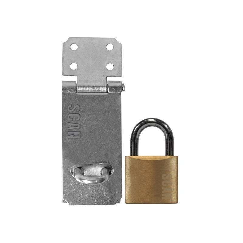 Scan - YS-0003-89 Hasp and Staple 89mm + 40mm Padlock SCAPHSGP89
