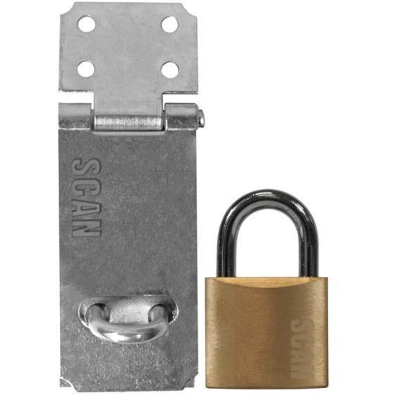 Scan - YS-0003-89 Hasp and Staple 89mm + 40mm Padlock SCAPHSGP89