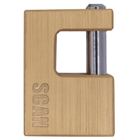 Scan ZA111-60 Brass Shutter Padlock 60mm SCAPLB60SHUT