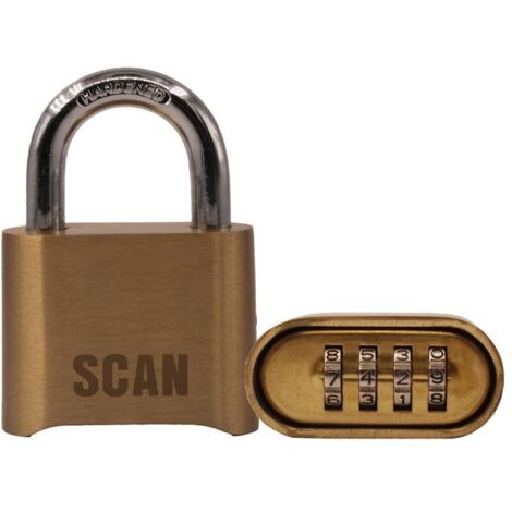 Scan ZA116-1 Brass Combination Padlock 50mm SCAPLBCOM