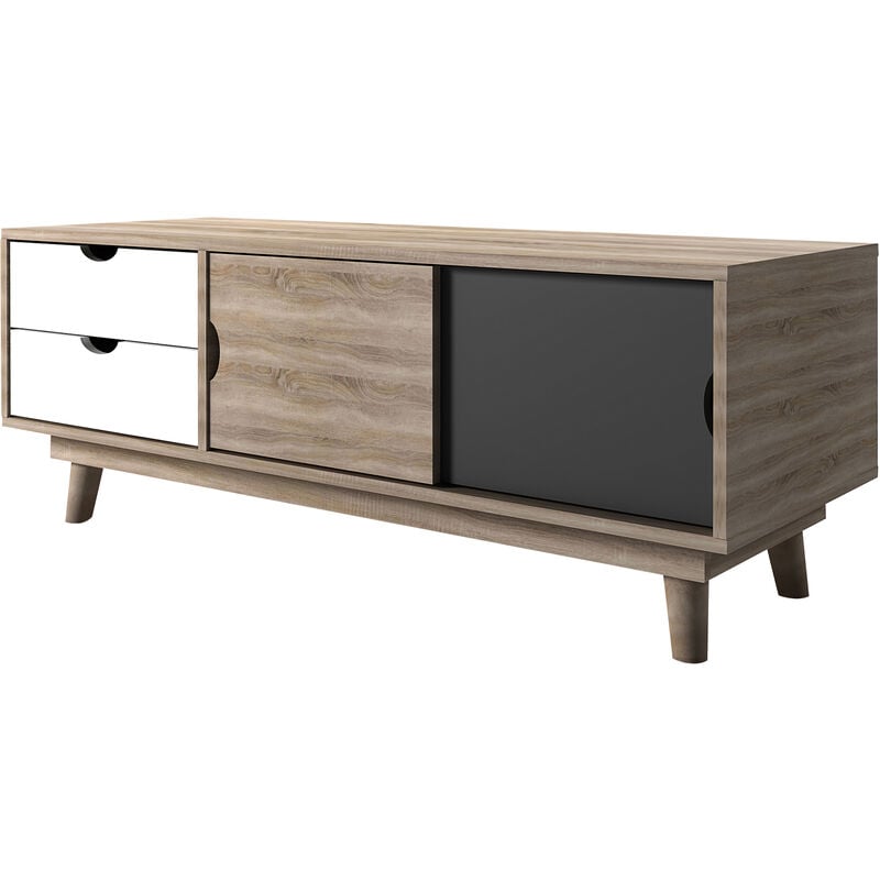 Scandi Oak tv Unit Grey