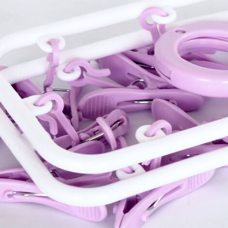 Scandia Handtuchhalter mit 12 drehbaren Clips und windfester Befestigung – ergonomisches Design aus robustem, violettem Kunststoff