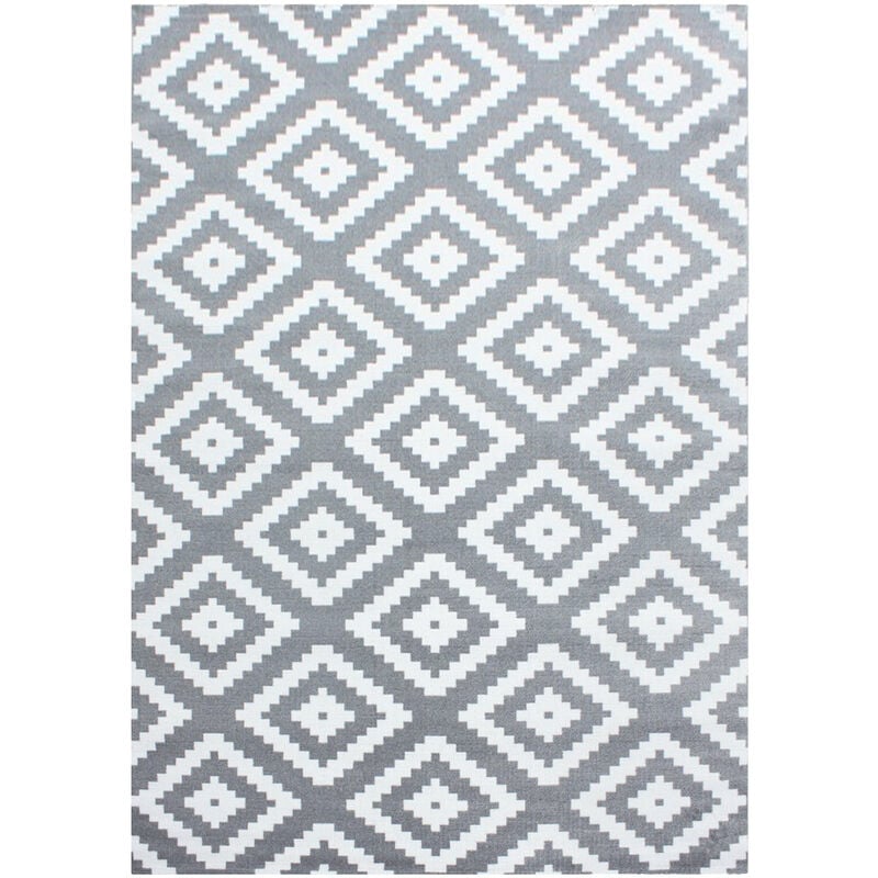 Plus - scandinave Tapis Nordic à Losanges (Gris - 120x170cm)