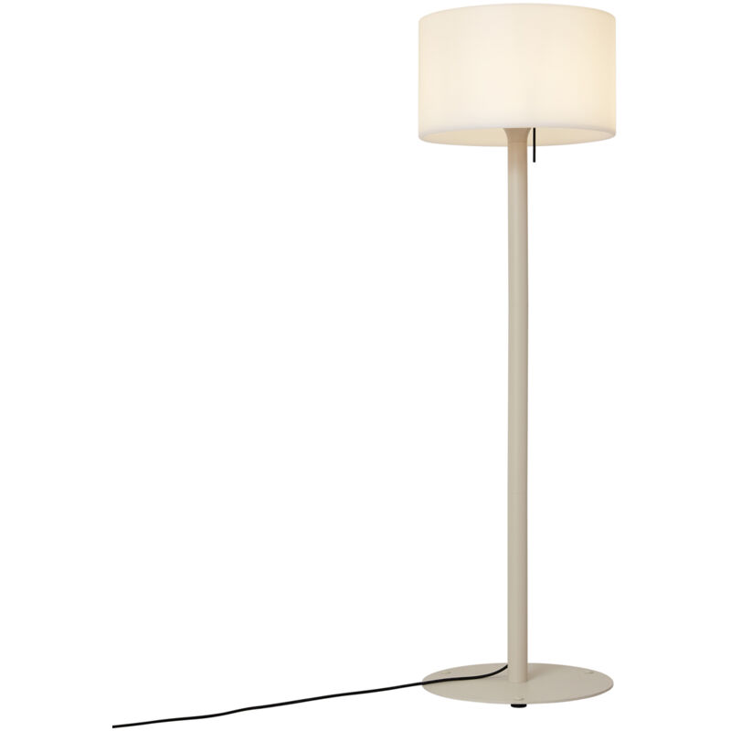 Qazqa Scandinavian Outdoor Floor Lamp Beige With White Shade Ip44 - Mississippi