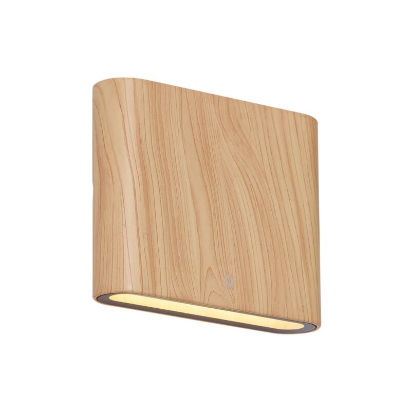 Qazqa - Scandinavian Outdoor Wall Lamp Wood Print 11.5cm Incl. Led Ip65 - Batt