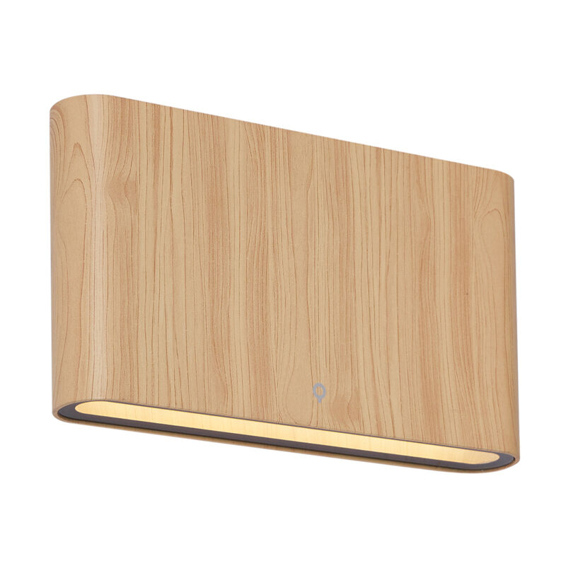 Qazqa - Scandinavian Outdoor Wall Lamp Wood Print 17.5cm Incl. Led Ip65 - Batt