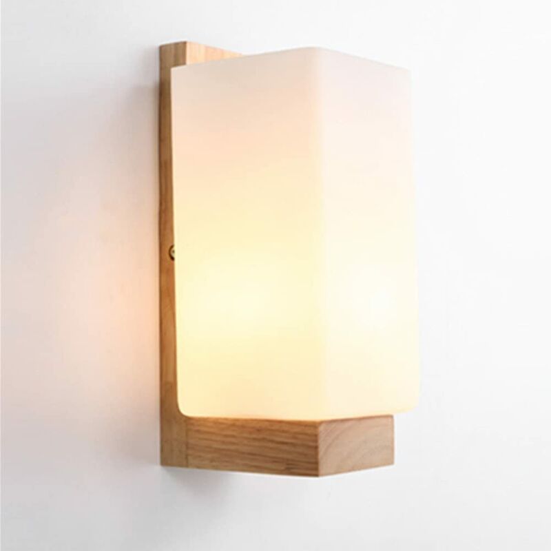 Scandinavian Simpe Style Wooden Wall Lamp Wall Sconce for Bedside Living Room Staircase Hallway