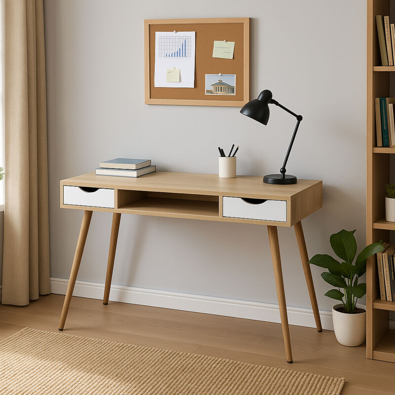 Writing desk with storage and open shelves - Urban Meuble