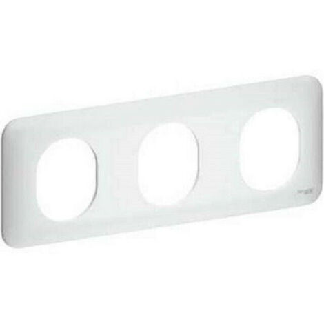 Scanelec – Plaque de finition 3 postes horizontal S260706 – Plastique anti-UV – Montage encastré – Compatible Ovalis – Blanc