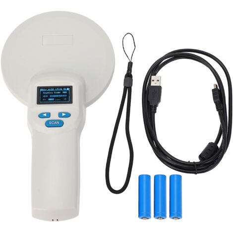 Scanner de puces pour animaux de compagnie, stockage de 20000 enregistrements, connexion sans fil USB, Bluetooth, affichage clair, lecteur portable d'étiquettes d'animaux