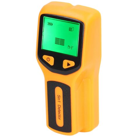 Scanner Mural de Recherche de Montants, Détecteur 5 en 1, Outil de Recherche de Montants avec écran LCD HD pour le Centre et le Bord (Jaune)