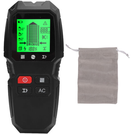 Scanner mural portable 5 en 1, écran LCD multifonctionnel, haute précision, détecteur de goujons pour fil de métal et de bois