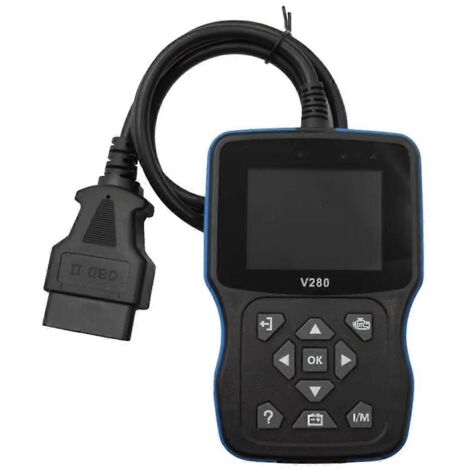 Scanner OBD2 V280 pour voiture - Outil de diagnostic automobile professionnel - Noir et bleu
