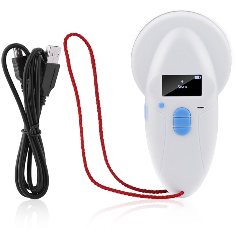 Scanner rfid de puce électronique de lecteur d'identification de puce animale rechargeable tenu dans la main - Jeffergarden