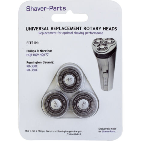 ScanPart für Philips HQ8, HQ9, HQ177 und Remington RR-330C, RR-350C Scherkopf Schwarz 1 Set