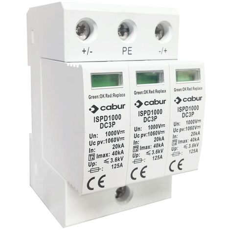 Scaricatore di protezione sovratensione Cabur 1000VDC ISPD1000DC3P