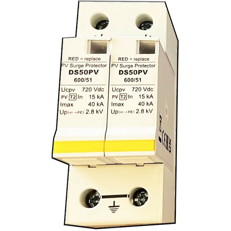 Scaricatore Di Sovratensione DEWIN CHLT-40PV - Protezione DC 1000V, 20-40 KA, Per Impianti Fotovoltaici, IP20, 2P