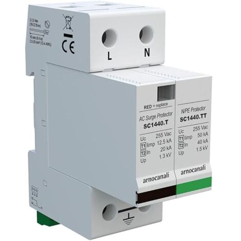 Scaricatore di sovratensione T2 per reti TT-TN 20/40kA Arnocanali SS442TT