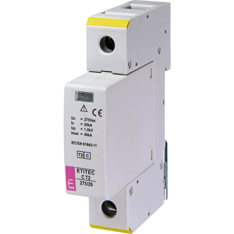 Scaricatore di sovratensione tipo T2 (C) etitec C T2 275/20 1+0 per installazioni residenziali 002440393