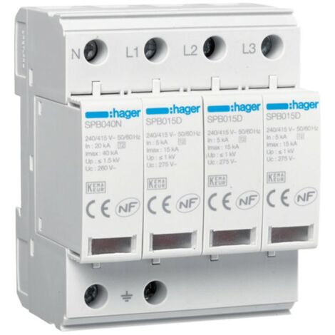 Scaricatore Hager 4P IMAX 15KA tipo 2 SPB415D