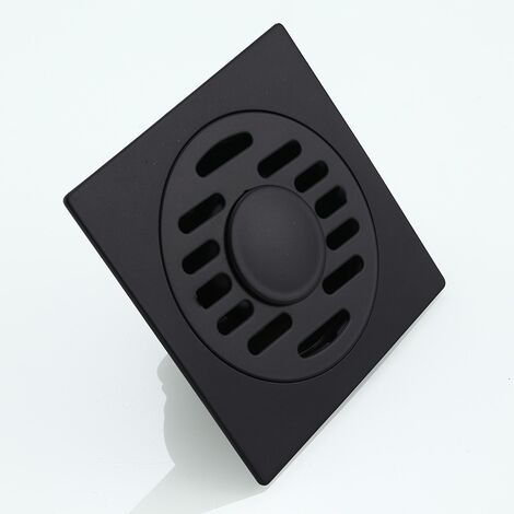 GroupM IT Scarico a pavimento deodorante in acciaio inox stile europeo nero, adatto per tubo acqua diametro ≥ 5 cm