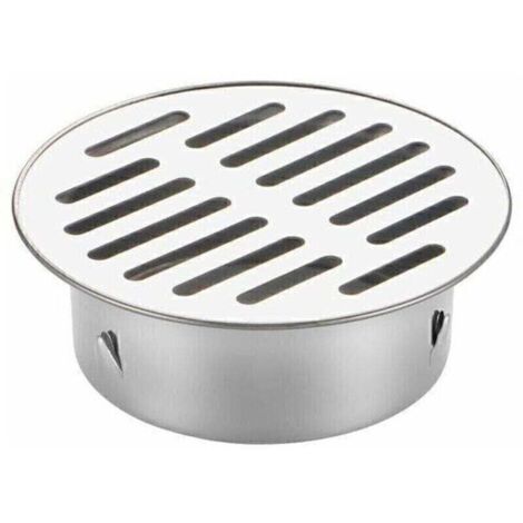 Scarico a pavimento GABRIELLE, lavello rotondo in acciaio inox per balcone, anti-blocco, scarico a pavimento rimovibile per tubo di scarico da giardino esterno, tubo di scarico, tetto, balcone (bocca 