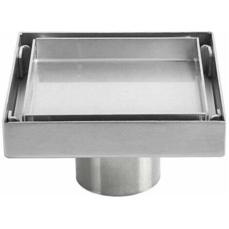 GOTOTOP Bocchetta Di Scarico Doccia Quadrata In Acciaio Inox 150x150 Mm Con Sifone E Filtro Anti-odori - 4
