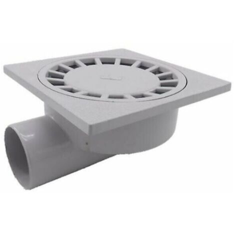 Scarico a pavimento per bagno, doccia, 200 mm x 200 mm, 75 mm, in plastica PVC, 1 pz, bianco
