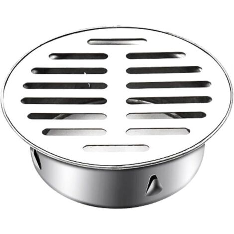 Scarico a pavimento rotondo in acciaio inox KZQ, scarico a pavimento anti-intasamento per balcone, coperchio dello scarico a pavimento (apertura piatta da 110 mm)