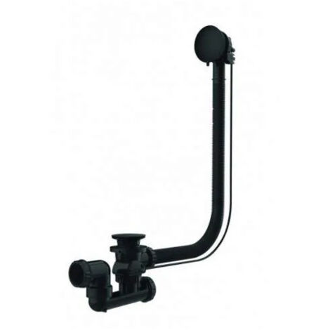 Scarico automatico per vasca da bagno con cavo, 650mm, nero