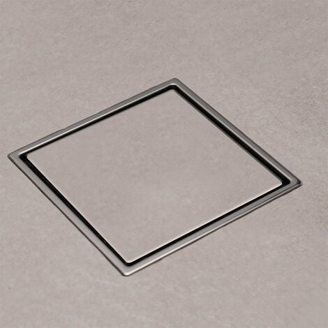Scarico doccia a pavimento 15x15 cm con canalina piastrellabile quadrata e sifone acciaio inox