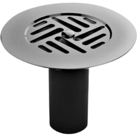 Scarico doccia con griglia a margherita, incluso tubo di scarico, diametro 85 mm, acciaio inox Valentin
