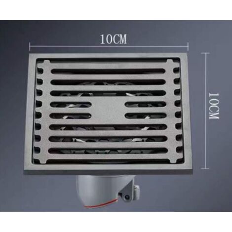 Scarico doccia girevole quadrato rimovibile in acciaio inox con copertura decorata (scarico doccia nero)