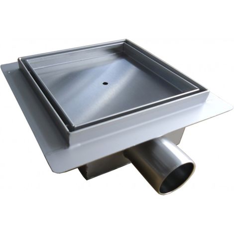 Scarico doccia quadrato in acciaio inox S8 dimensione selezionabile 15 x 15 cm