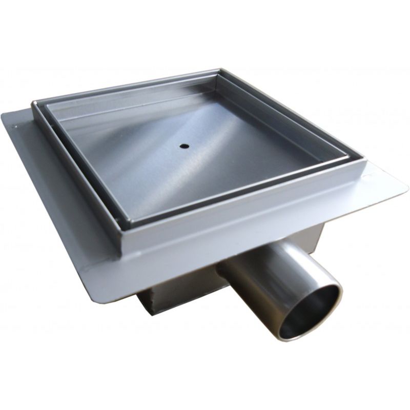 Scarico doccia quadrato in acciaio inox S8 dimensione selezionabile 13.5 x 13.5 cm