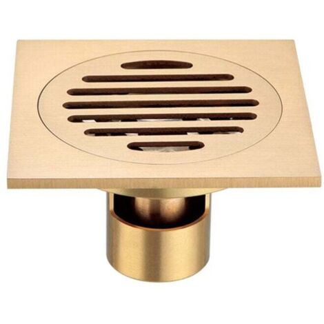 Scarico doccia quadrato in ottone e acciaio inox, antiodore, per bagno, di grande diametro.