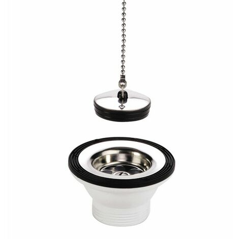 Scarico lavandino in acciaio inox con tappo. - VALENTIN : 705100 000 00