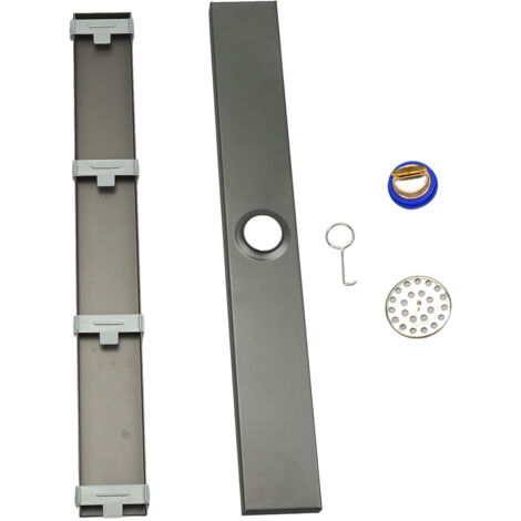 Scarico lineare in acciaio inox 304, anti-perdita, scarico a pavimento rettangolare spesso, controllo degli odori, per bagno e cucina, grigio