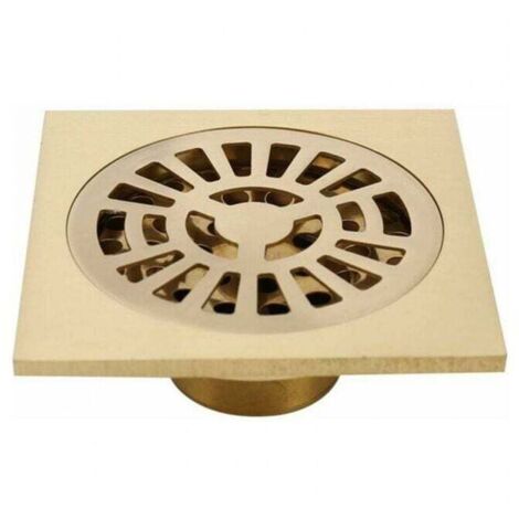Scarico per doccia, 10 x 10 cm, scarico per doccia, scarico per pavimento doccia in ottone quadrato da 4 pollici con coperchio rimovibile, scolapiatti da cucina, scolapiatti per WC