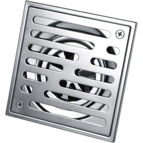 Scarico per doccia quadrato in acciaio inox, scarico per pavimento antiodore quadrato per bagno di grosso calibro (110110 mm)