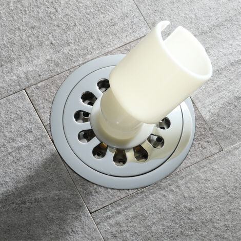 Scarico per doccia, scarico a pavimento cromato con coperchio filtro rimovibile, scarico a pavimento per esterni, ottone, antiodore, scarico per doccia, adatto per lavatrici