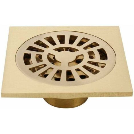 Scarico per doccia, scarico per doccia, scarico per pavimento per doccia quadrato in ottone da 4" con coperchio rimovibile, scolapiatti per cucina e WC