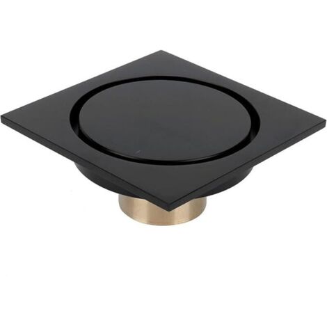 Scarico per pavimento doccia quadrato, scarico per pavimento doccia da 10 cm con coperchio rotondo rimovibile per cucina, hotel, accessorio per bagno