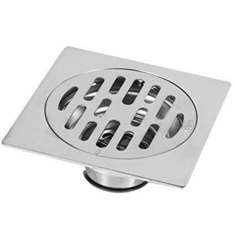 Scarico quadrato, piastrella per bagno in acciaio inox, tappo di scarico, scarico per bagno resistente agli odori e agli intasamenti con coperchio del filtro rimovibile.