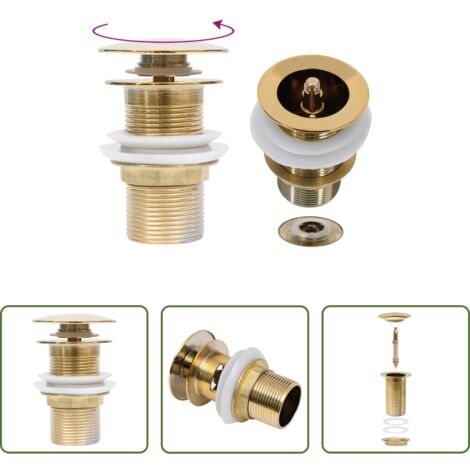 Scarico senza troppopieno -  Scarico a Pressione senza Troppopieno Oro 6,4x6,4x9,1 cm